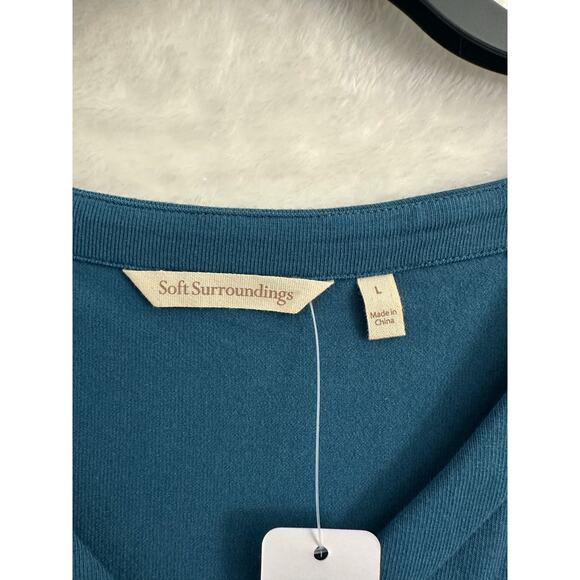 NWT Soft Surroundings Madeline Tunic Top L Drape Flowy Blue - Picture 5 of 8